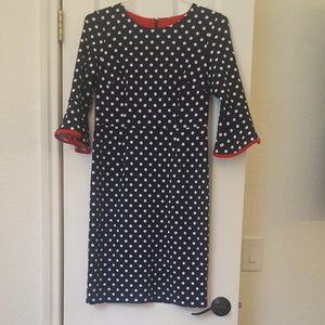 Shelby and palmer navy and white polka dot dress